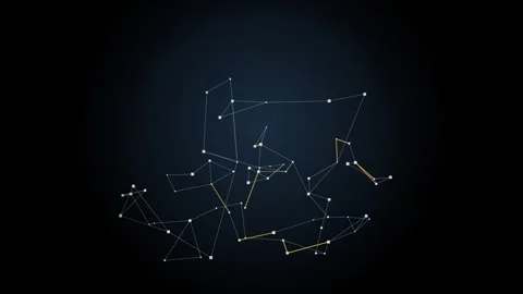 Network node cluster, connections lighting up, loop 4K Stock Footage 346768875