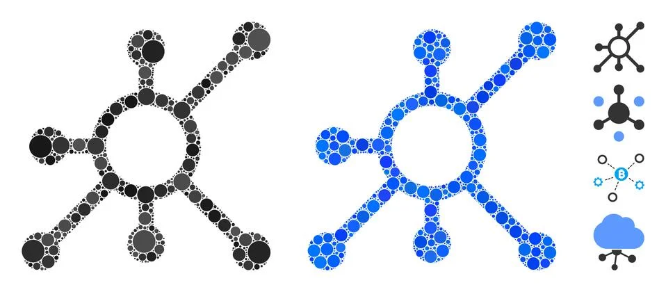 Network Node Composition Icon of Round Dots Stock Illustration