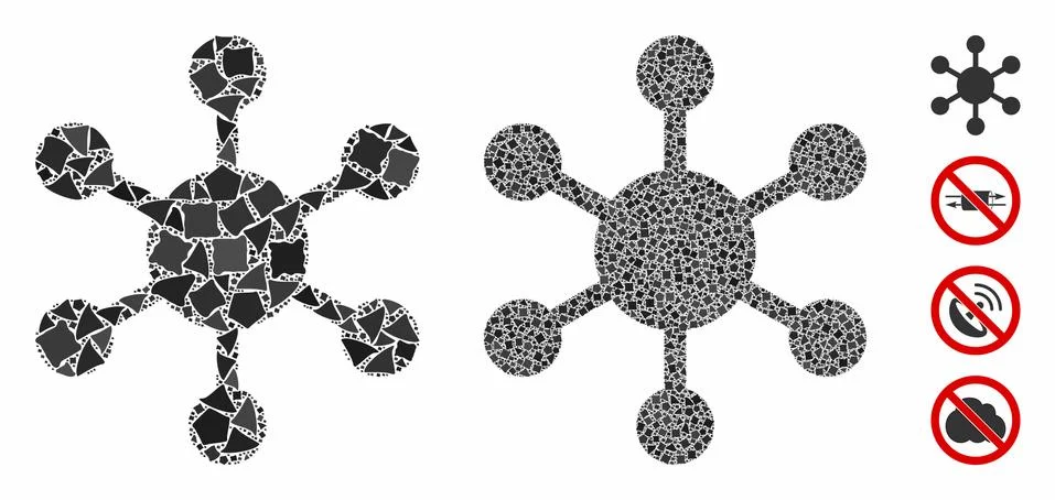 Network node Composition Icon of Uneven Items Illustrazione stock