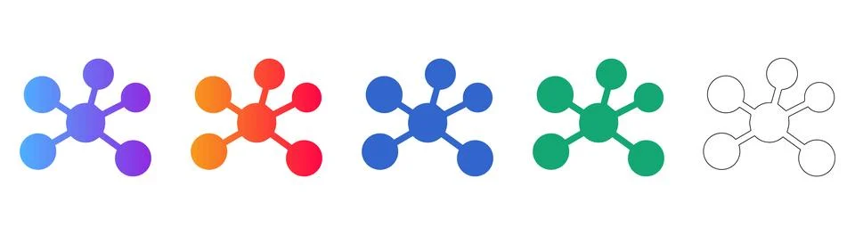 Network Node Connection Icon Collection イラスト素材