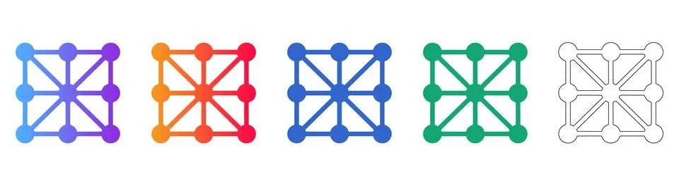Network Node Connection Icons イラスト素材
