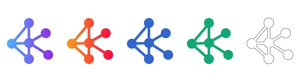 Network Node Connection Icons Stock Illustration