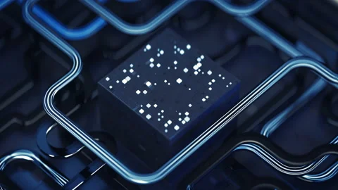 Network node design seamless loop 3D render animation Video stock 113560784