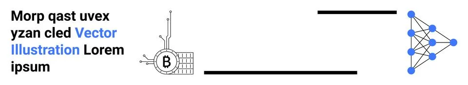 Network Node Diagrams with Lines and Blue Dots for Data Analysis and Flow Stock Illustration