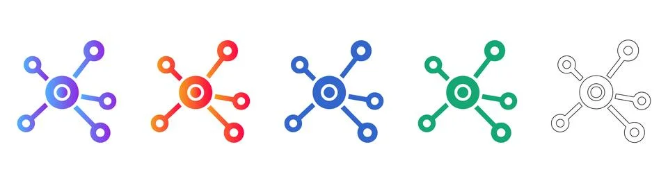 Network Node Distribution Icons Stock Illustration