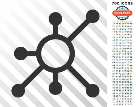 Network Node Flat Icon with Bonus Illustrazione stock