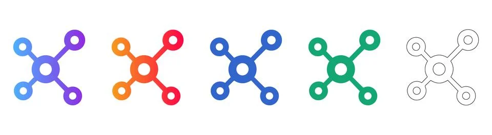 Network Node Icons for Connectivity and Technology Illustrazione stock