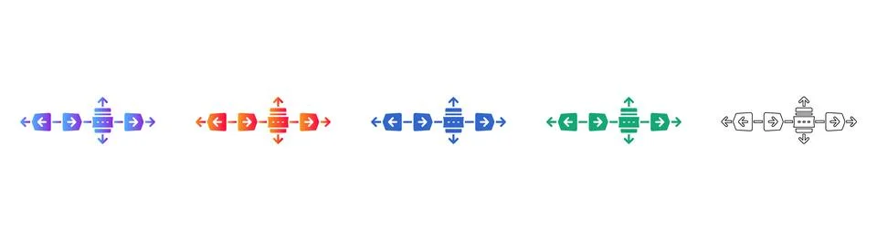 Network Node Interaction Icons Illustrazione stock