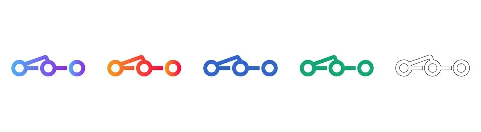 Network Node Path Icons 스톡 일러스트