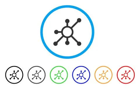 Network Node Rounded Icon Stock Illustration