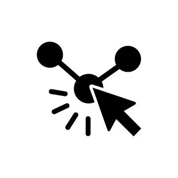 Network Node Selection and Cursor Interaction Icon Stock Illustration