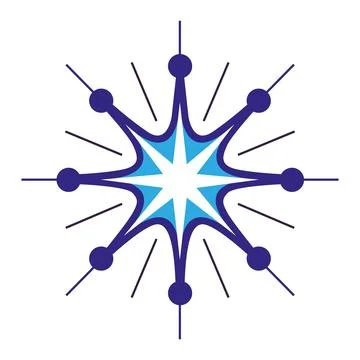 Network Node Star vector Logo Design Technology Connection Icon Stock Illustration