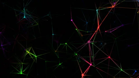 Network Nodes - an abstract representation of generic nodes of data along Stock Footage 94728685