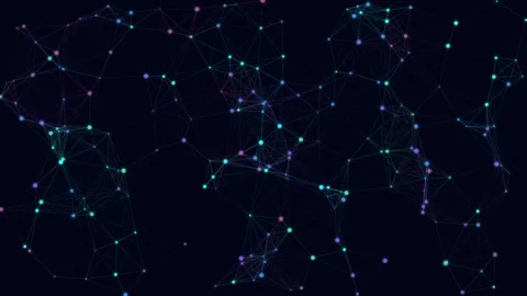 Network nodes and glowing connection lines pulse Stock Footage 348703226