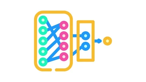 Network nodes big data color icon animation Stock Footage 327260091