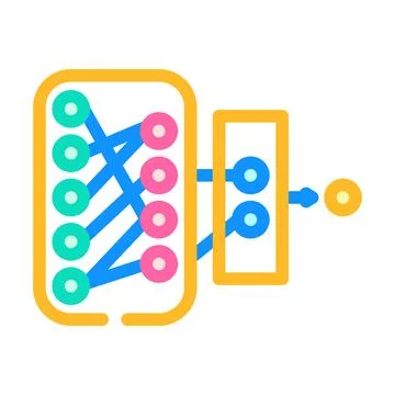 Network nodes big data color icon vector illustration Illustrazione stock