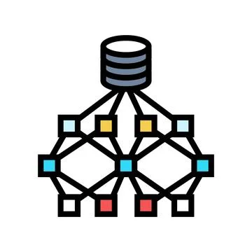 Network nodes big data color icon vector illustration Stock Illustration
