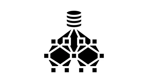 Network nodes big data glyph icon animation Stock Footage 326145749
