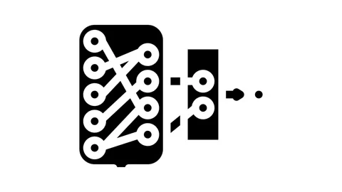 Network nodes big data glyph icon animation Stock Footage 326736044