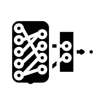 Network nodes big data glyph icon vector illustration Stock Illustration