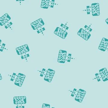 Network nodes big data glyph vector seamless pattern Stock Illustration