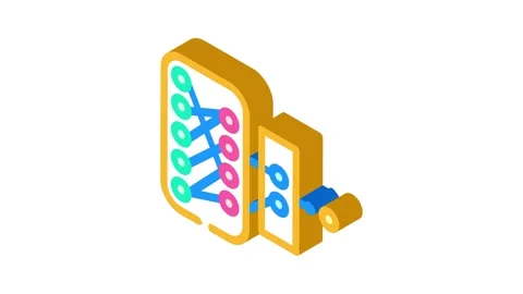 Network nodes big data isometric icon animation Stock Footage 327281020