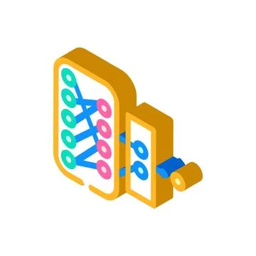 Network nodes big data isometric icon vector illustration 스톡 일러스트
