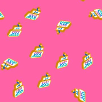 Network nodes big data isometric icon seamless pattern Stock Illustration