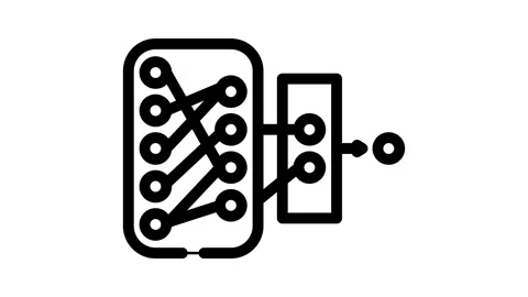 Network nodes big data line icon animation Stock Footage 326752067