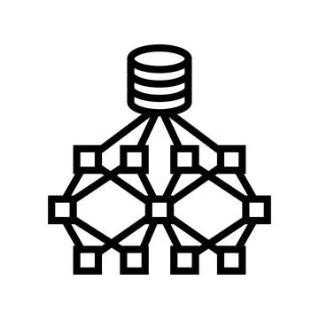 Network nodes big data line icon vector illustration Stock Illustration