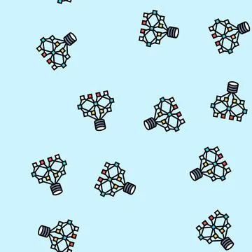 Network nodes big data vector seamless pattern Stock Illustration