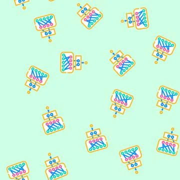 Network nodes big data vector seamless pattern Illustrazione stock