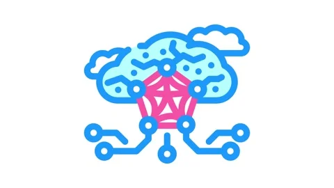 Network nodes cloud computing color icon animation 動画素材 327260014