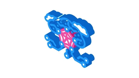 Network nodes cloud computing isometric icon animation Stock Footage 327280949