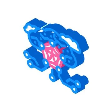 Network nodes cloud computing isometric icon vector illustration イラスト素材