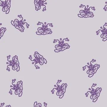 Network nodes cloud computing line vector seamless pattern 스톡 일러스트