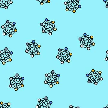 Network nodes cloud computing vector seamless pattern Stock Illustration