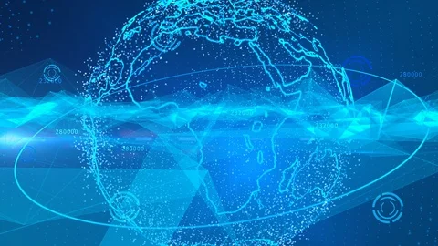 Network with nodes connected background. Global network concept Stock Footage 112910613