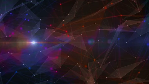 Network with nodes connected background. Technology concept Stock Footage 90035353