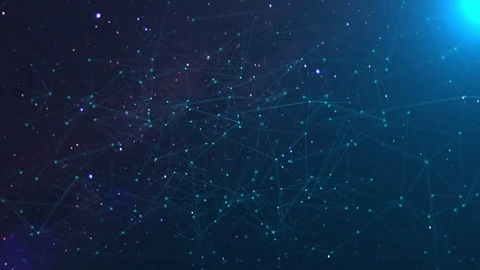 Network with nodes connected background. Technology concept Stock Footage 93330569