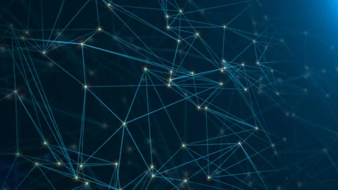 Network with nodes connected background. Technology concept Stock Footage 93885881