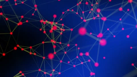 Network with nodes connected background. Technology concept. Stock Footage 205047990