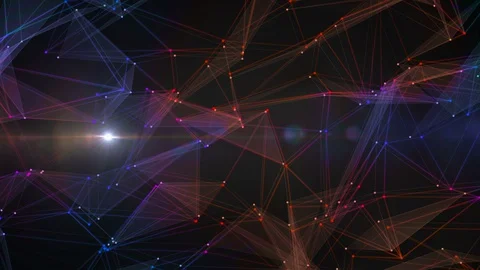 Network with nodes connected. digital technology concept. Stock-Footage 129660758