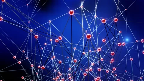 Network nodes  in the data cloud spreading out and expanding Stock Footage 138018655