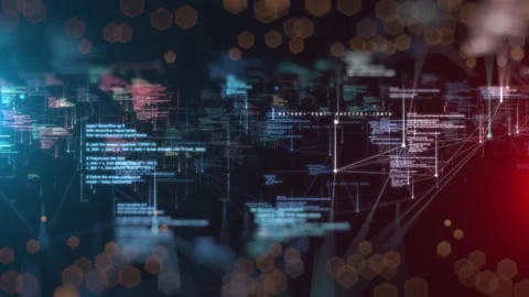 Network Nodes Data Modeling Digital Security Cloud Computing Video stock 302519246