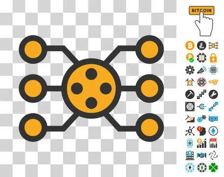 Network Nodes Icon with Bonus Stock Illustration