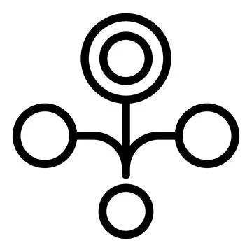 Network nodes icon, outline style Stockillustratie