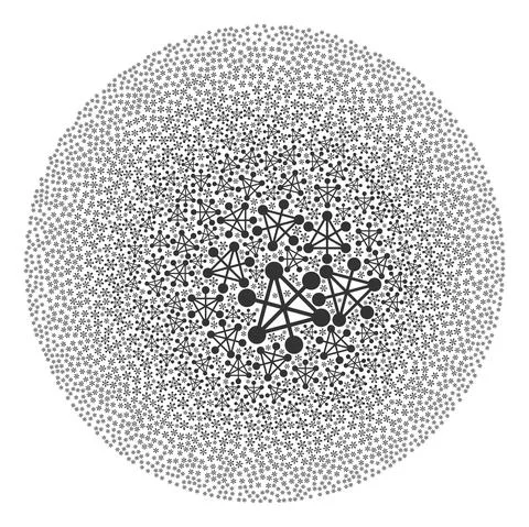 Network Nodes Icon Spheric Globula Collage Illustrazione stock