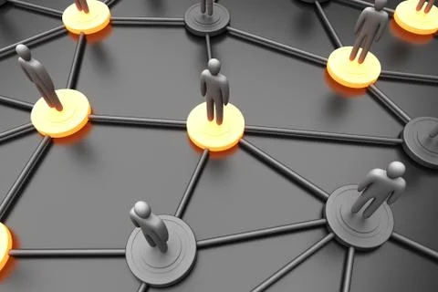 Network nodes. Illustrazione stock