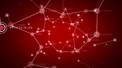 Network Nodes Red Stock Footage 51031069